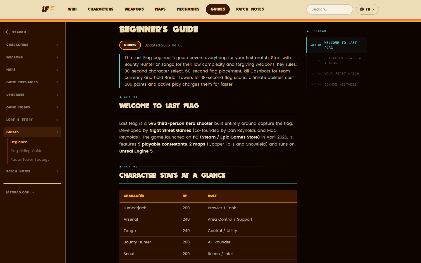 Last Flag Wiki desktop